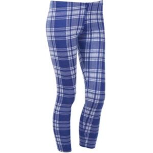 💞 New Little Girls Size Small Blue & Gray Plaid Skinny Leggings